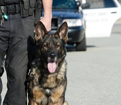 A K9 police officer with his dog.